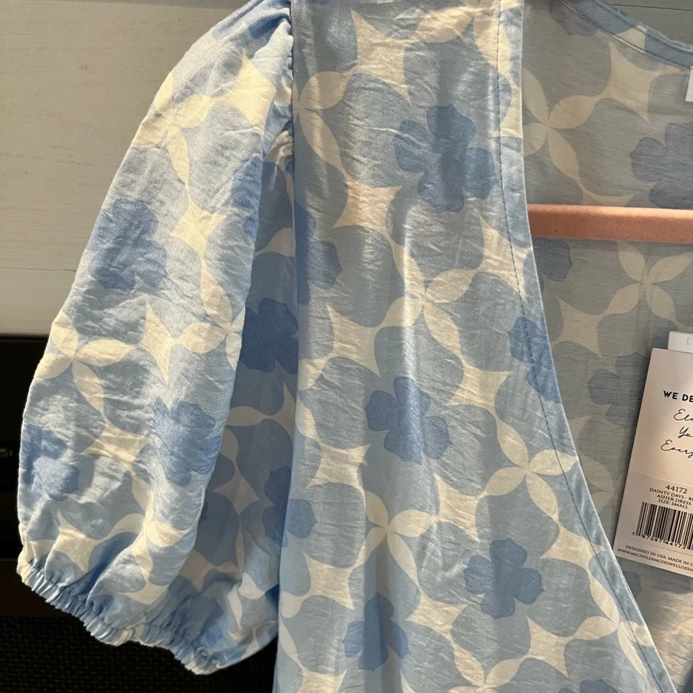 Michelle McDowell Asher Wrap Dress Dainty Days Blue size Small NWT - Picture 6 of 6